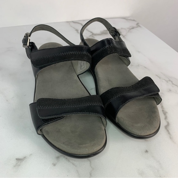 SAS Nudu Black Midnight Adjustable Strap Comfort Sandals 9 - Picture 3 of 11